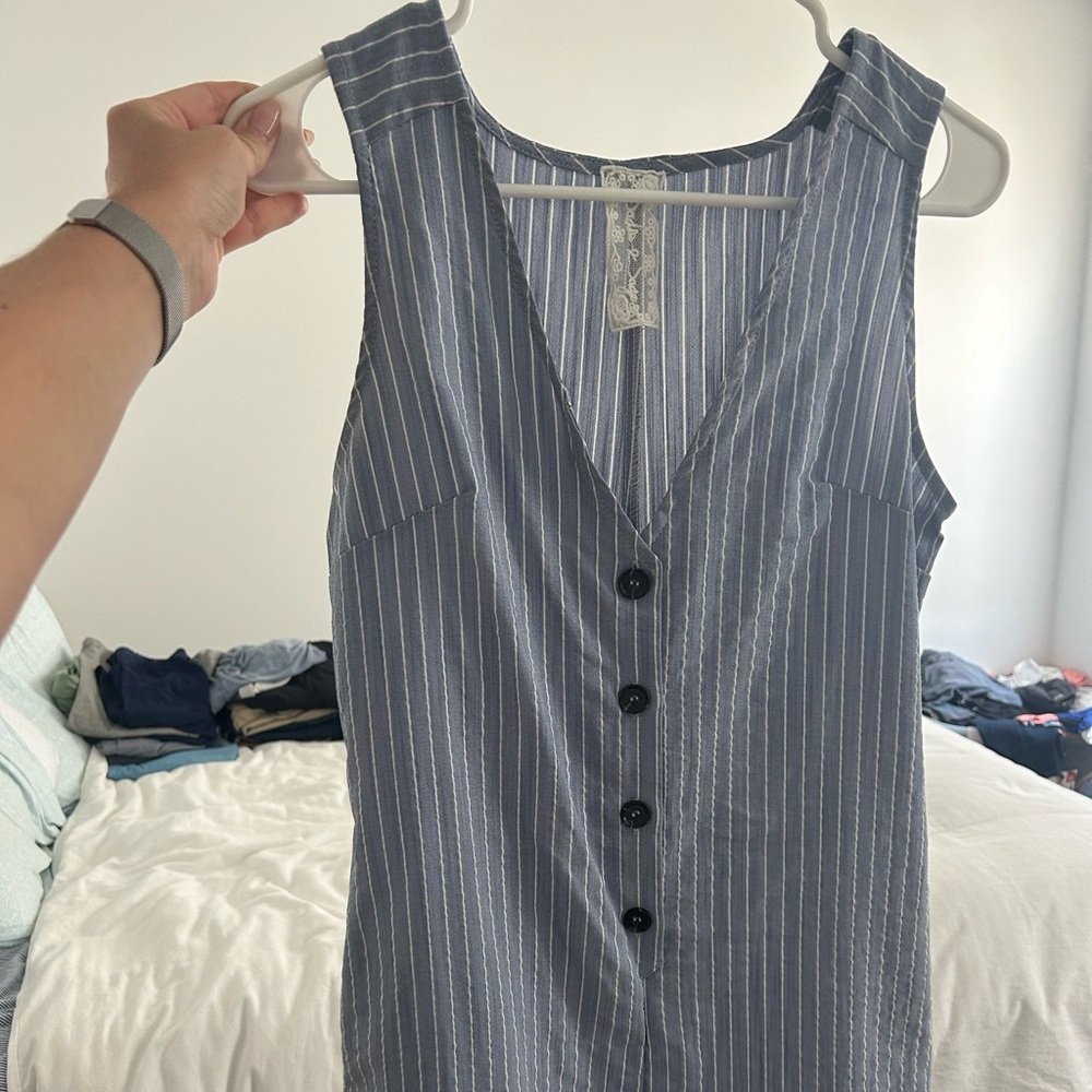 Women’s Romper, Sadie & Sage, blue and white striped, S, barely worn